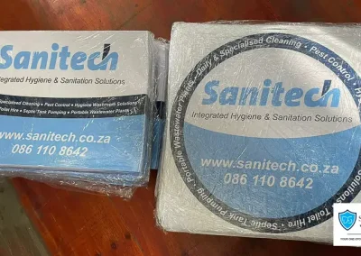 Sanitech stickers & license disc holders